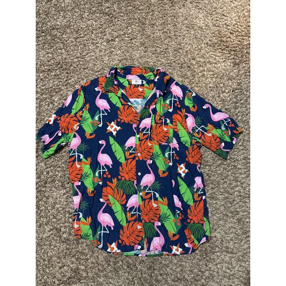 MLB Houston Astros Genuine Merchandise Flamingo Button Down Shirt 2XL - Picture 1 of 3